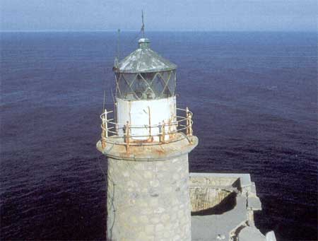 Agios Ioanis lighthouse
AKA Cape St. John 
Source of the photo: [url=http://www.faroi.com/]Lighthouses of Greece[/url]

Keywords: Crete;Aegean sea;Greece