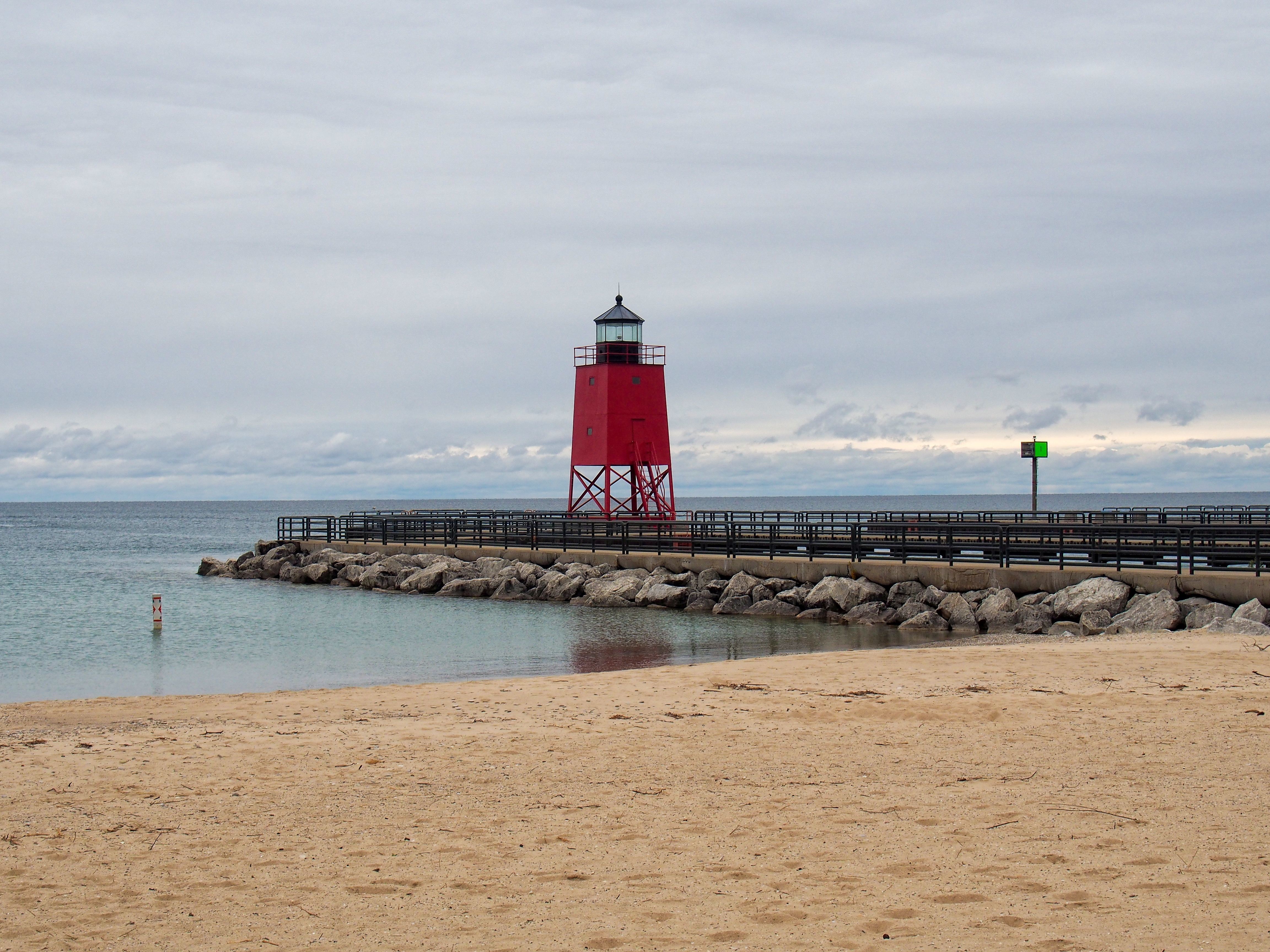 US Part Of Great Lakes Michigan Charlevoix South Pierhead Lighthouse World Of Lighthouses