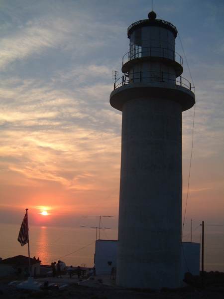 Lesbos / Sigri lighthouse
AKA  Megalonísi, Meganísi 
Source of the photo: [url=http://www.faroi.com/]Lighthouses of Greece[/url]

Keywords: Aegean sea;Greece;Lesbos;Sunset