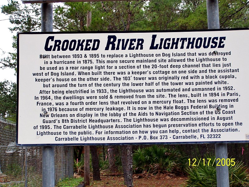 Florida / Carrabelle / Crooked River lighthouse - plate
Author of the photo: [url=https://www.flickr.com/photos/bobindrums/]Robert English[/url]
Keywords: Florida;United States;Carrabelle;Gulf of Mexico;Plate