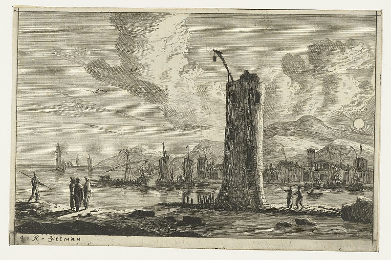 Harbor with a lighthouse, Reinier Nooms 1656
[url=https://www.rijksmuseum.nl]Source[/url]

Keywords: Art