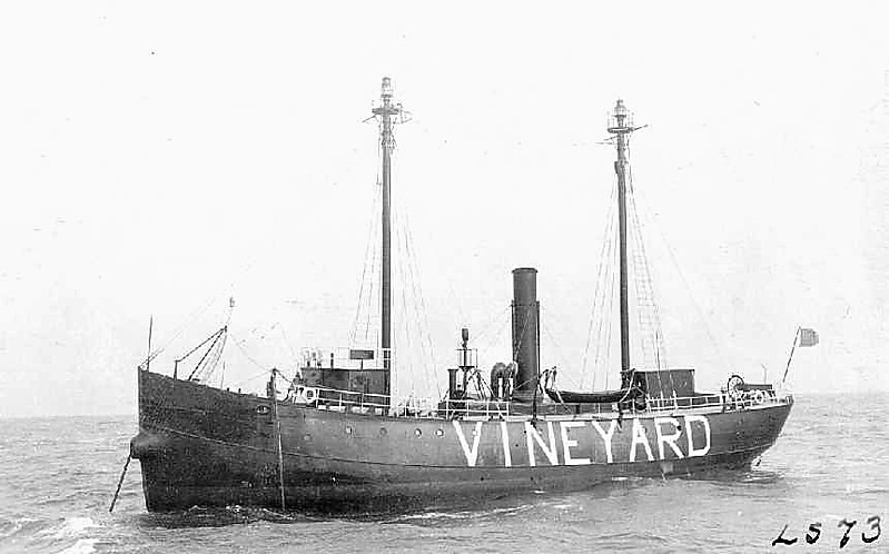 United States Lightvessel 73 (LV 73 / WAL-503)
Photo from [url=http://www.uscg.mil/history/weblightships/Lightship_Photo_Index.asp]US Coast Guard site[/url]
[LV 73 on the Vineyard Sound station where she served from 1924 through 1944.  On 14 September 1944 she was carried off station during a hurricane and sank with the loss of all hands.] 
Keywords: United States;Lightship;Historic;Massachusetts