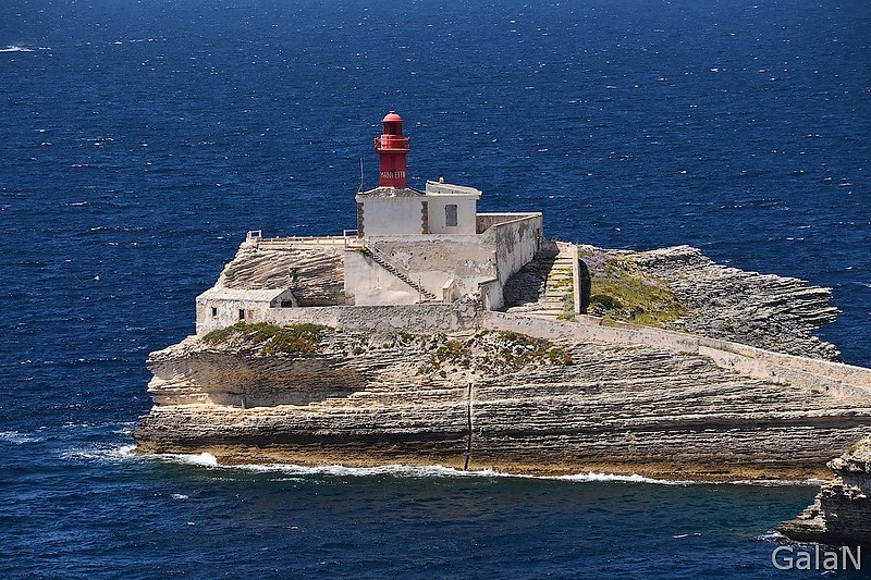 Corsica / Bonifacio harbor entrance west / Phare de la Madonetta 
Keywords: Corsica;France;Mediterranean sea