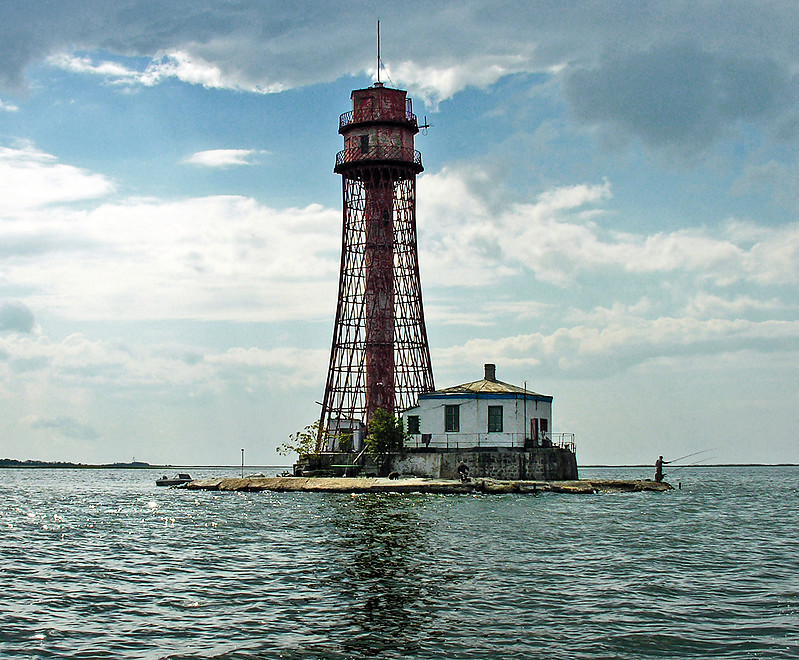 Black Sea / Entrance Dnipro (Dnieper) River / Stanislaus - Adzhyholskyy Range Front Lighthouse
Designed 1910 by Vladimir Grigorievich Shukhov
Keywords: Ukraine;Black sea;Dnieper;Offshore