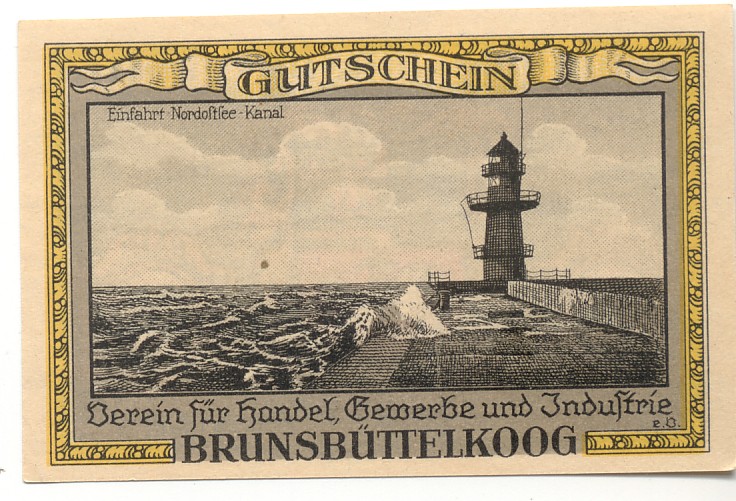 ELBE - Nord-Ostsee-Kanal - Brunsb?ttel - Old outer harbour Mole (Mole 1) Head
Keywords: Artwork;banknote