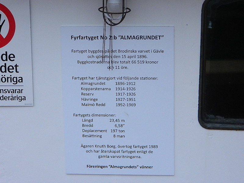 Gävle / Fyrskepp Nr 2B Almagrundet - plate
Now at Gavle/Botnic gulf
Keywords: Gavle;Sweden;Lightship;Baltic sea;Plate