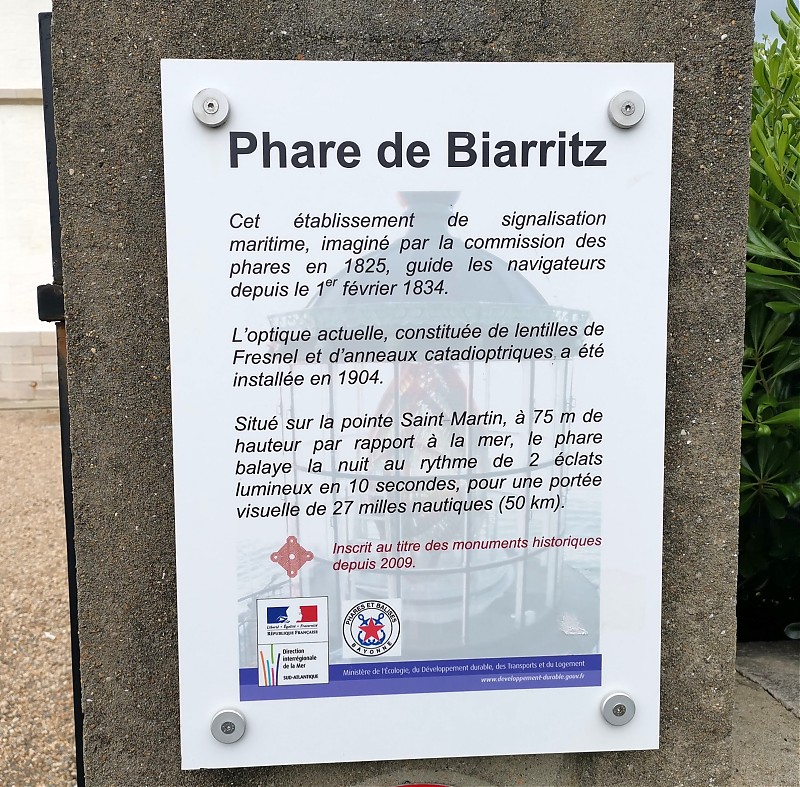 Biarritz / Pointe Saint-Martin / Information board
Keywords: Nouvelle-Aquitaine;France;Bay of Biscay;Biarritz;Plate