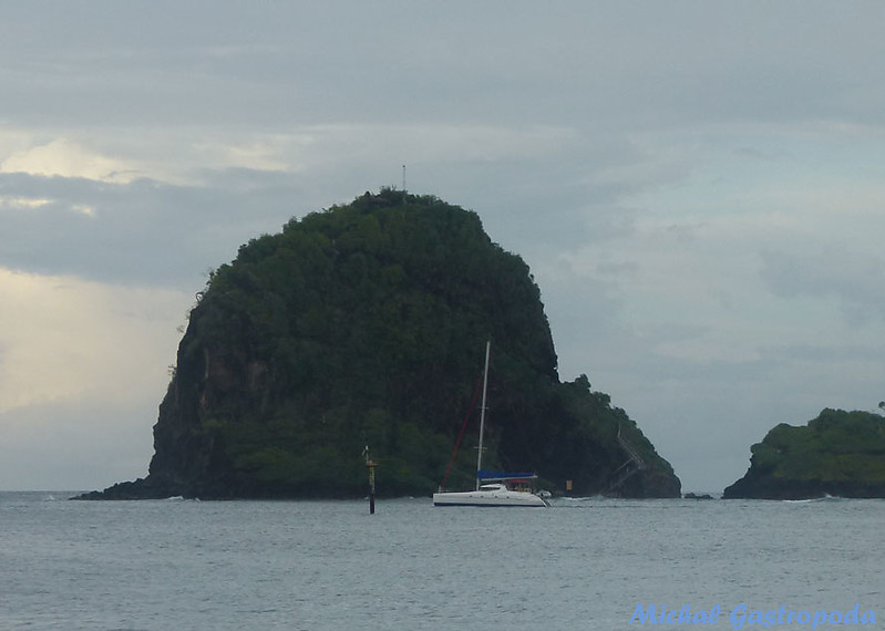 Duvernette Island Light (top of the rock) and Young Island Carenage Light (water) near Kingstown 
December 2012
Other name - Rock Fort
Keywords: Saint Vincent and the Grenadines;Kingston;Offshore