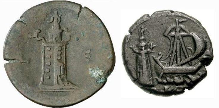 Egypt / Pharos of Alexandria (alexandrian coins)
Source: https://commons.wikimedia.org/wiki/File:PhareAlexandrie.jpg
Keywords: Egypt;Alexandria;Mediterranean sea;Isle of Pharos;Historic